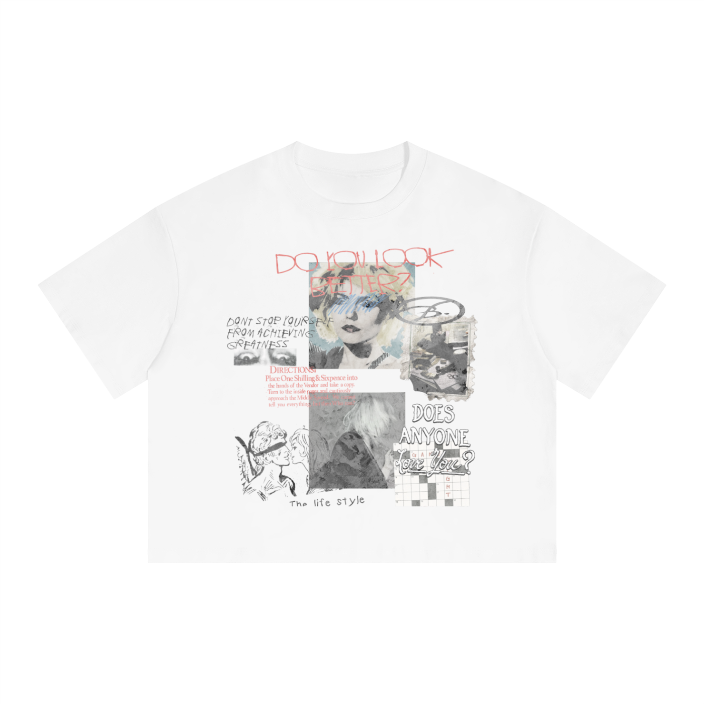 Unisex Boxy Drop Shoulder Crop T-Shirt