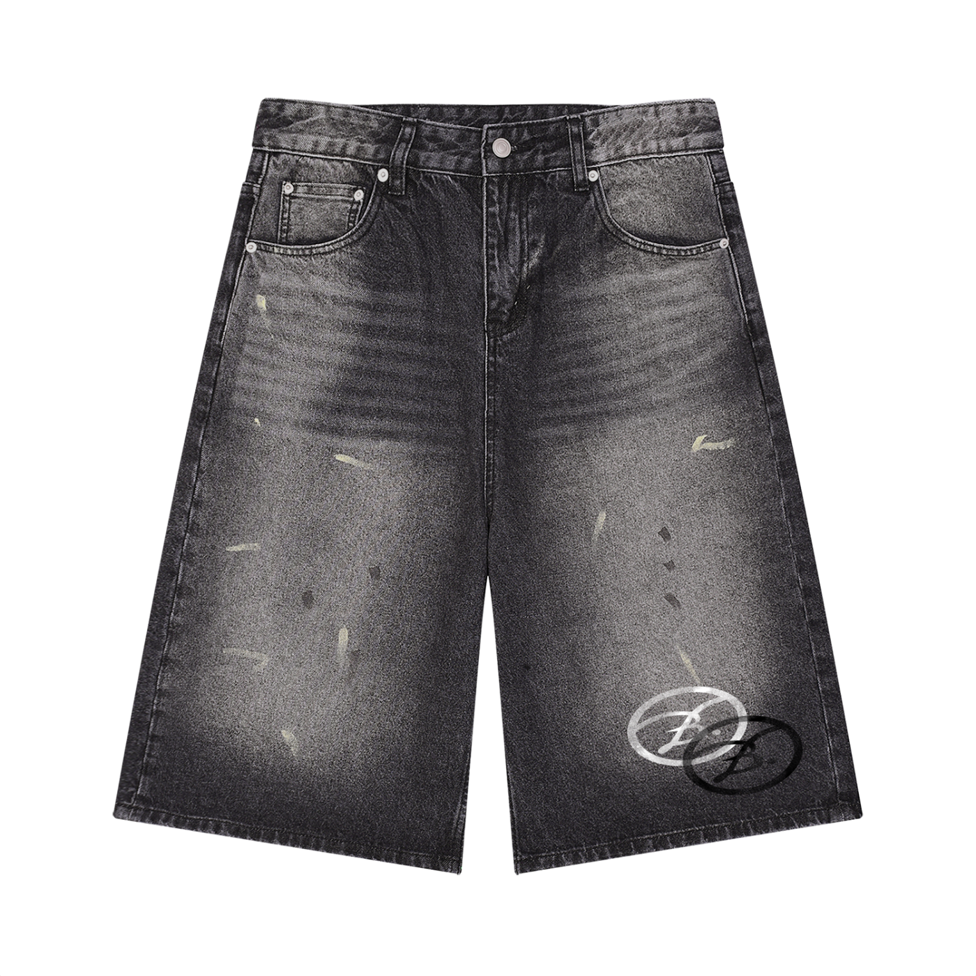 Men’s Vintage Wash Wide Leg Denim Shorts